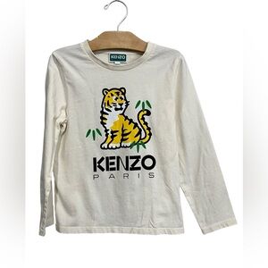 Kenzo Kids Long-Sleeve Tee Yellow Tiger Graphic Size 8